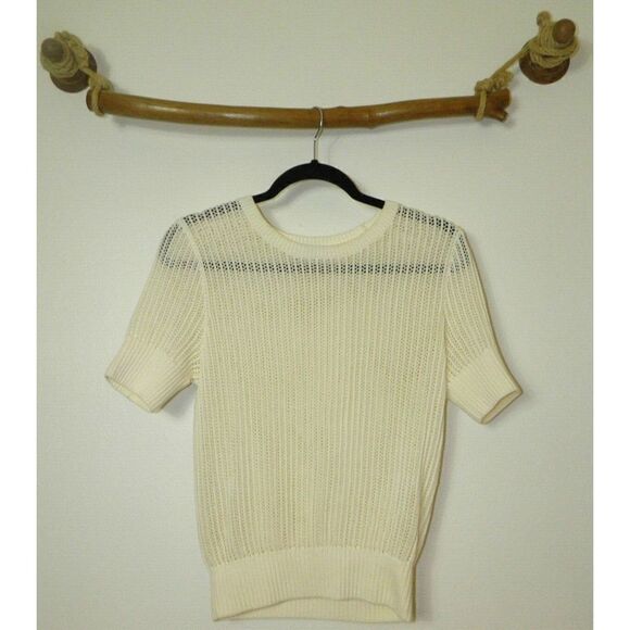 & Other Stories Sweater Ivory‎ Open Crochet Open Knit Women Size Small - Picture 3 of 8